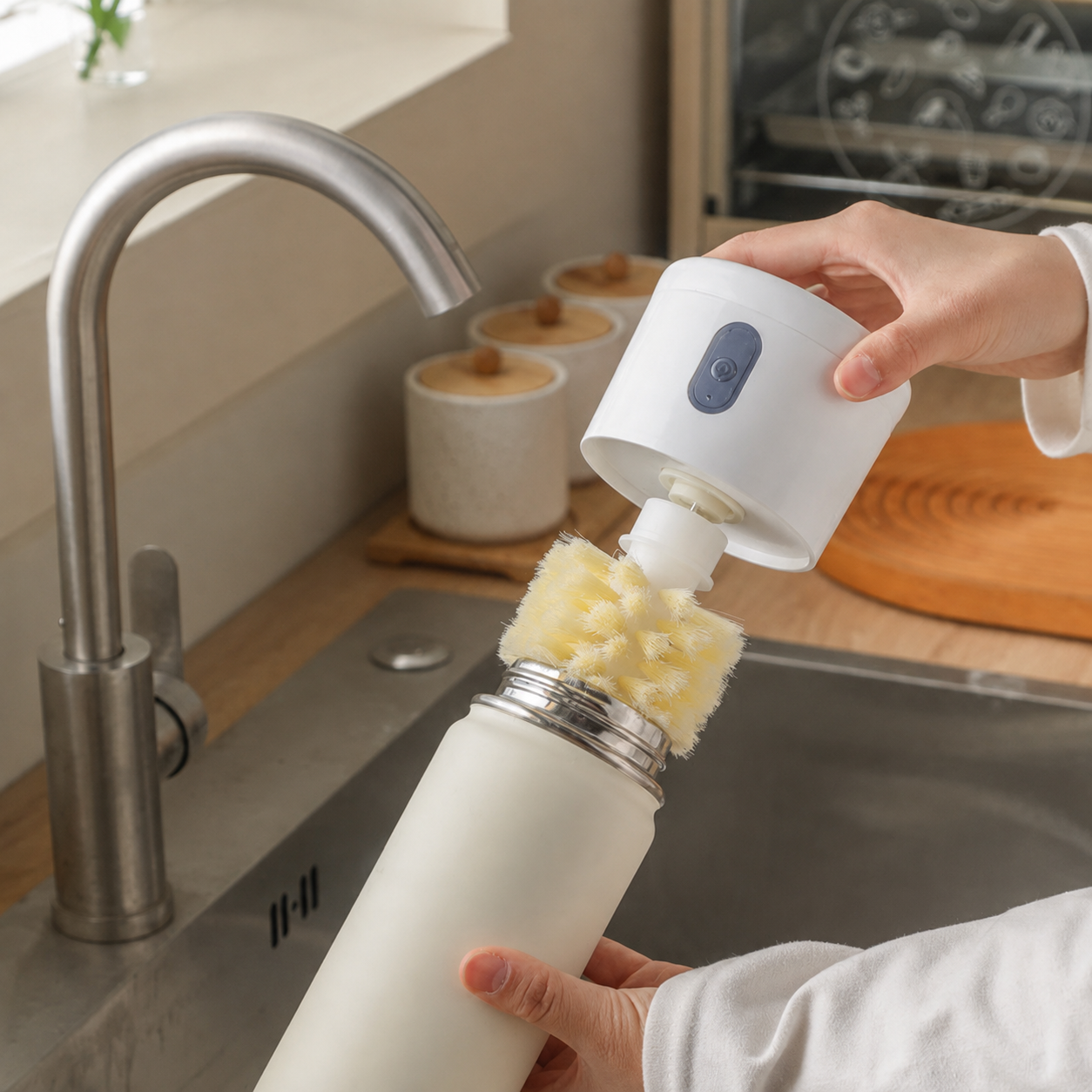 Under-Cabinet Electric Cup & Bottle Cleaning Brush