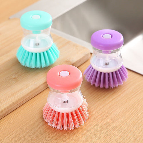 Soap-Dispensing Palm Scrub Brush for Dishes &amp; Sinks