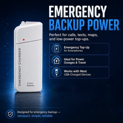 Portable Emergency Phone Charger AA Battery Powered Power Bank with LED Flashlight