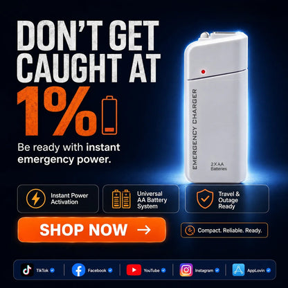 Portable Emergency Phone Charger AA Battery Powered Power Bank with LED Flashlight