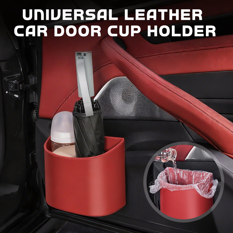 🥳Last Day,Buy 1 Get 1 Free!🥳🚗 Leather Car Door Cup Holder – Wide‑mouth opening✨