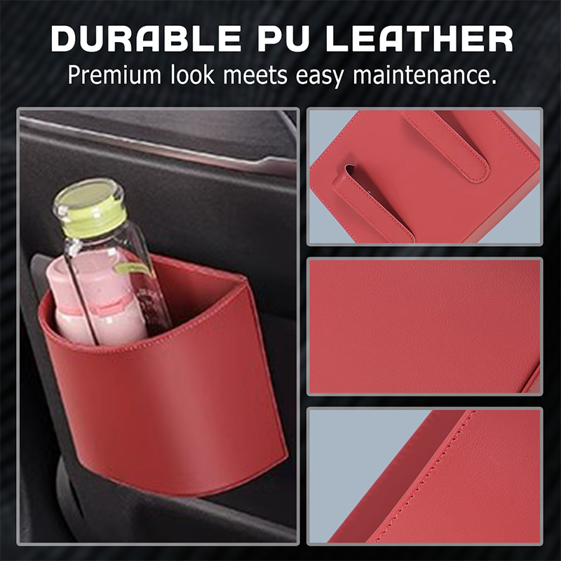 🥳Last Day,Buy 1 Get 1 Free!🥳🚗 Leather Car Door Cup Holder – Wide‑mouth opening✨